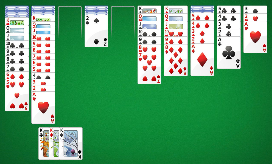 Spider Solitairs No More Moves 2 holes