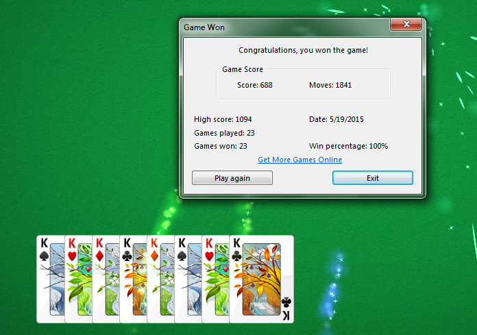 Final Spider Solitair Game Score!