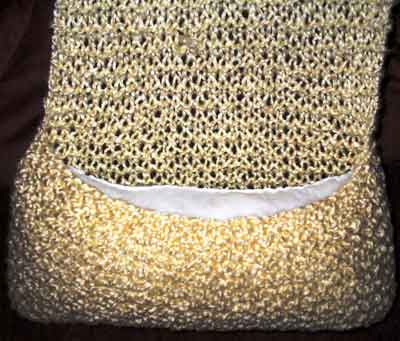 Closeup of the underside of the pocket pillow